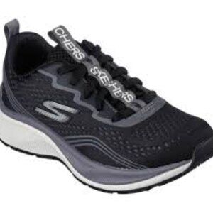 Skechers Size 5 Kids Black and White Sneakers